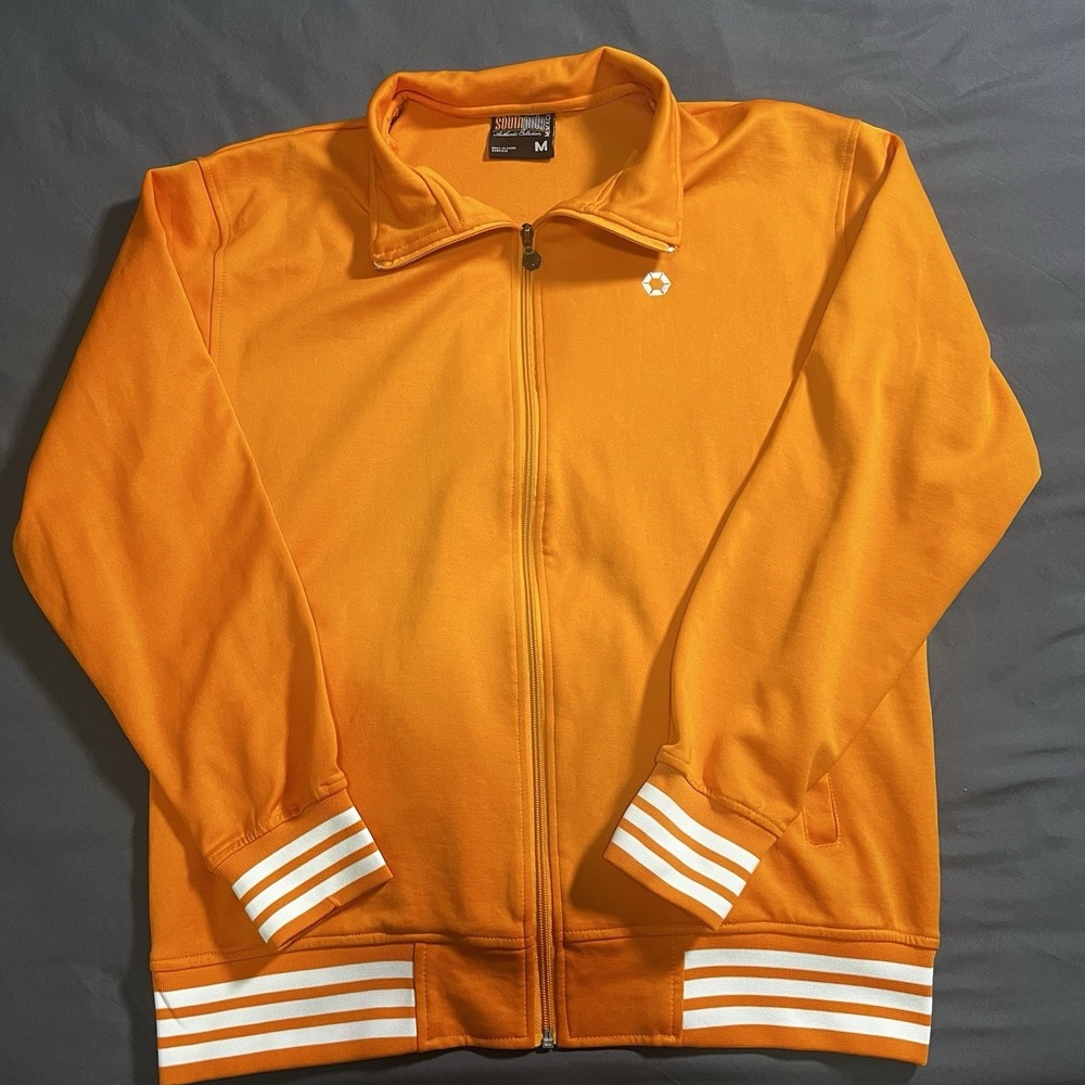 Vintage‎ South Pole Track Jacket Mens M Orange Full Zip Hip Hop Streetwear Y2K